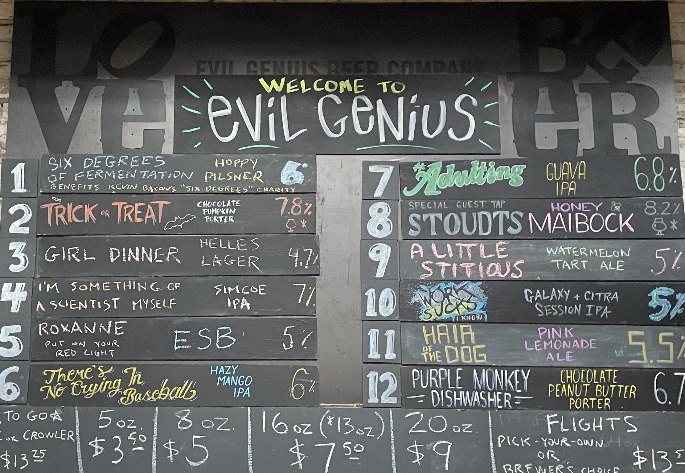 Evil Genius Taplist