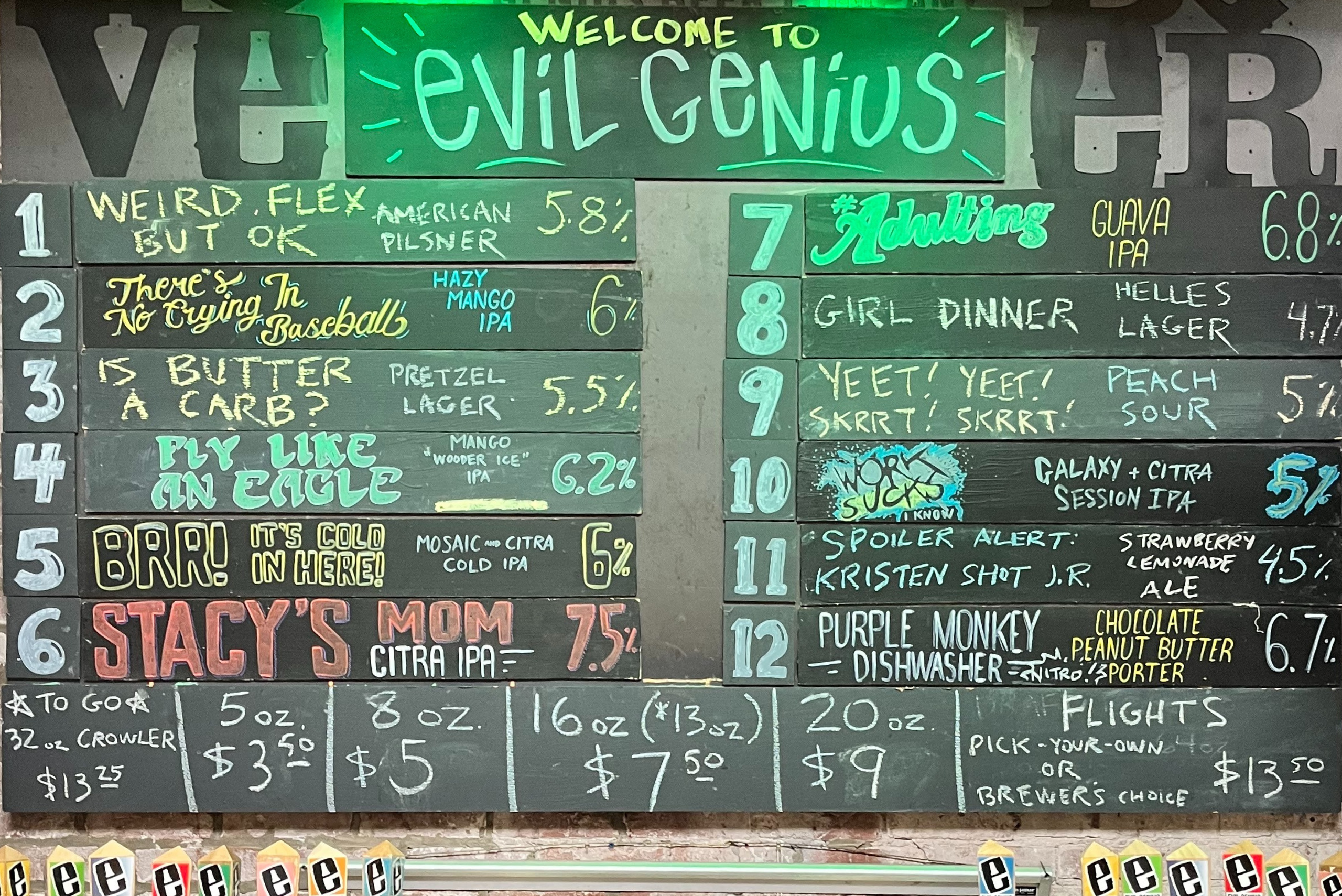 Evil Genius Taplist