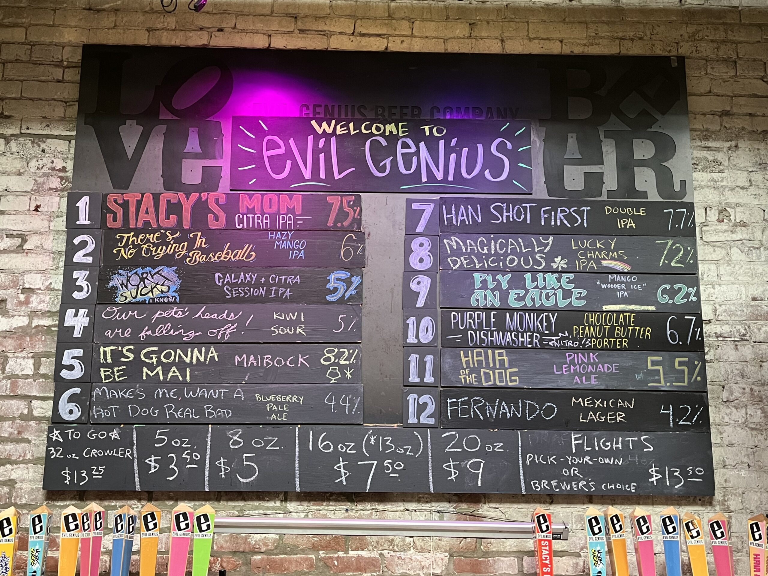 Evil Genius Taplist